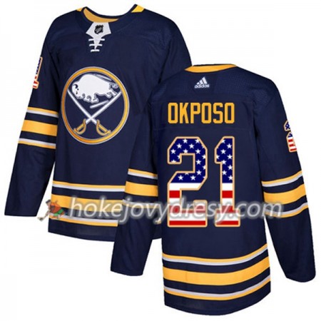 Pánské Hokejový Dres Buffalo Sabres Kyle Okposo 21 2017-2018 USA Flag Fashion Modrá Adidas Authentic